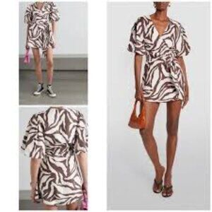 Vintage Jungle Print Wrap Dress Sz L Sexy Island Vacation Hippie‎